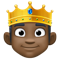 Person with Crown- Dark Skin Tone emoji on Facebook